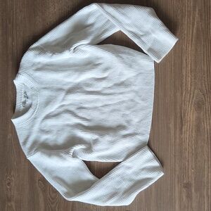 Vince White Ribbed Knit Sweater